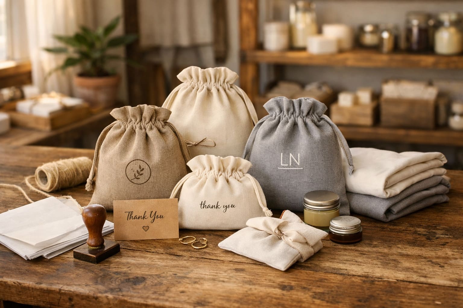 Packaging riutilizzabile: come usare i sacchetti di tessuto per negozi e-commerce e artigiani